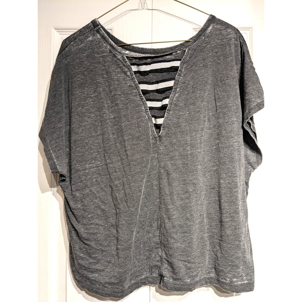 Betsey Johnson Shirt Womens L Stretch Bands Oversized Dolman Performance Tee Top